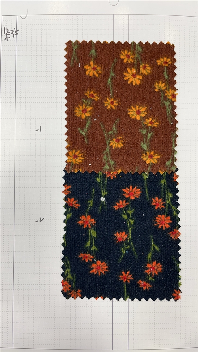 flower print corduroy fabric
