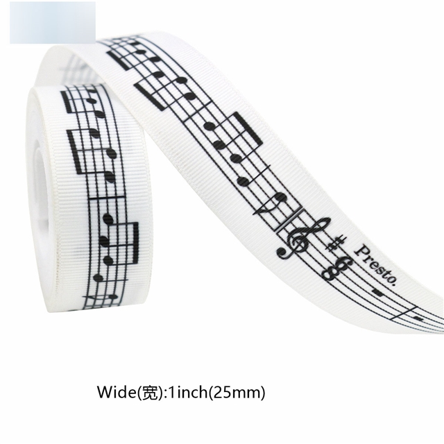 grosgrain musical note printed grosgrain ribbon