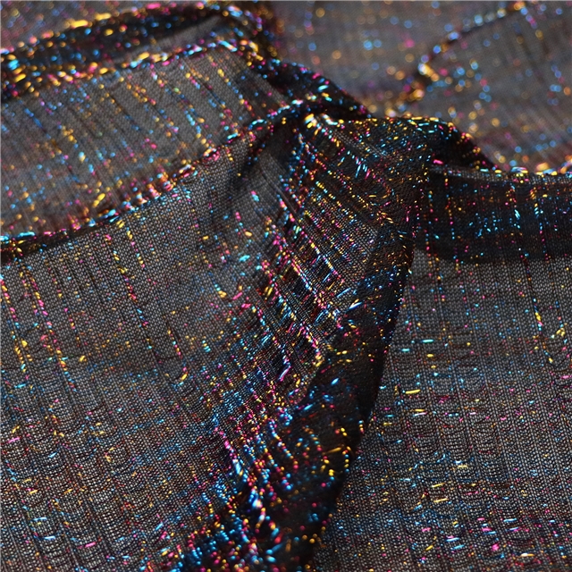 2 ways gold and silver silk knitted fabric