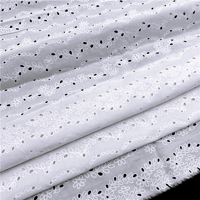 offset printed flower hollow fabric