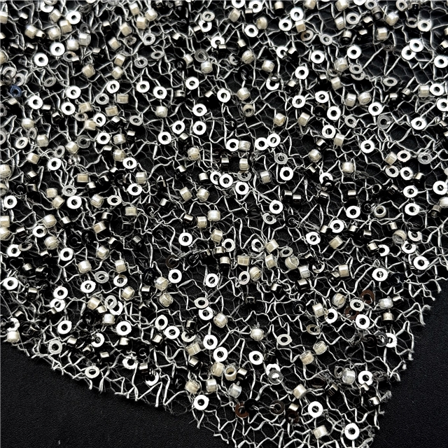 bead sequin embroidered mesh fabric