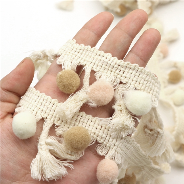 polyester colored ball lace