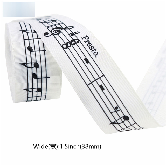 grosgrain musical note printed grosgrain ribbon