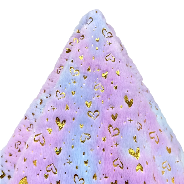 100% polyester tie dye laser hot stamping heart velvet fabric