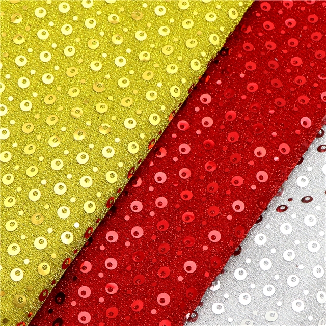 plain gold and silver wire 2 ways sequins fabric