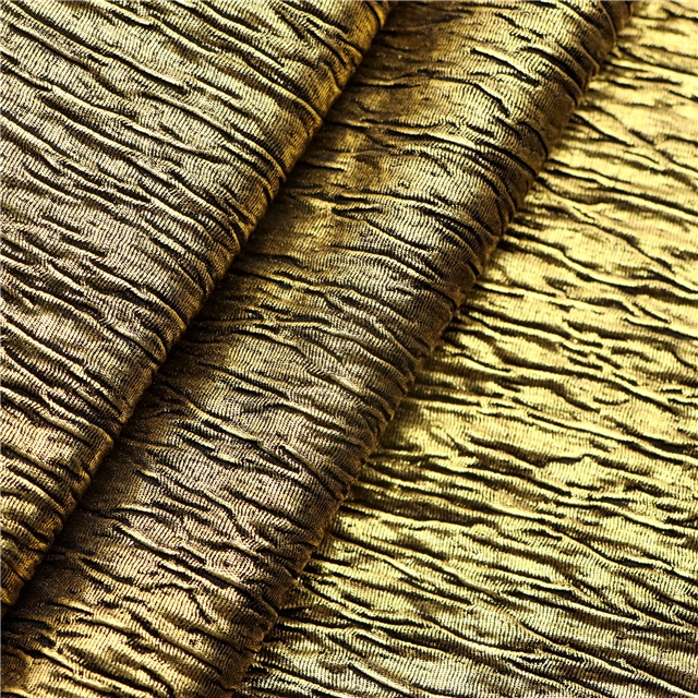 full page embossed gold pleated polyester fabric