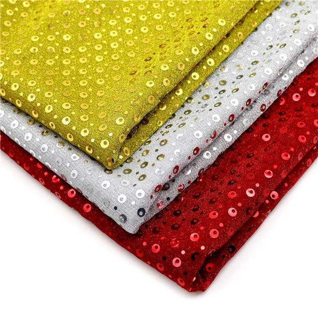 plain gold and silver wire 2 ways sequins fabric