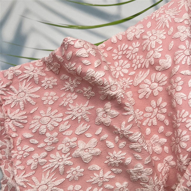 3d flower relief bubble jacquard fabric