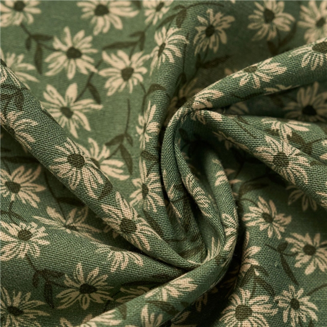 floral daisy printed on pure cotton fabric