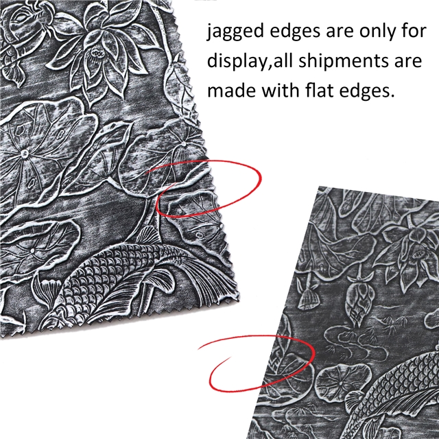 synthetic leather bump texture lotus flower fish rubbing faux leather