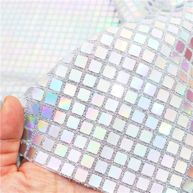 square sequin gold and silver wire needle woven fabric