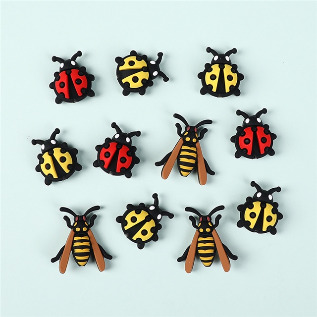 silicone 3d ladybug silicone beads