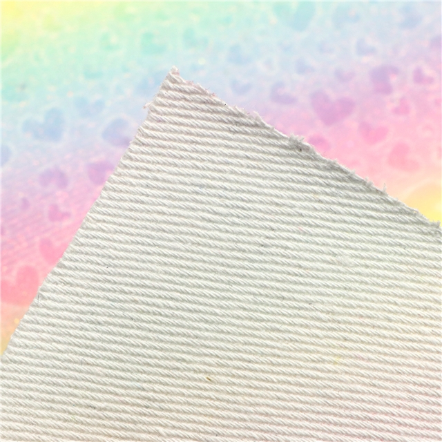 synthetic leather fine pink rainbow color diagonal heart faux leather