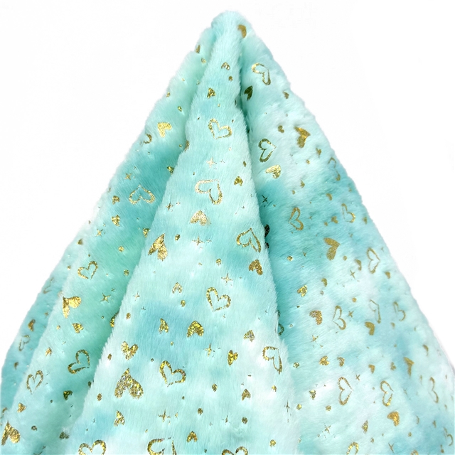 100% polyester tie dye laser hot stamping heart velvet fabric