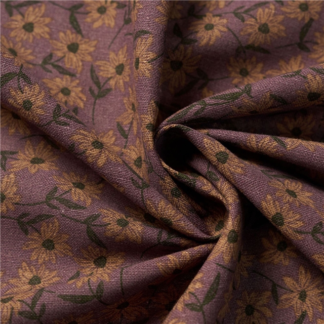 floral daisy printed on pure cotton fabric