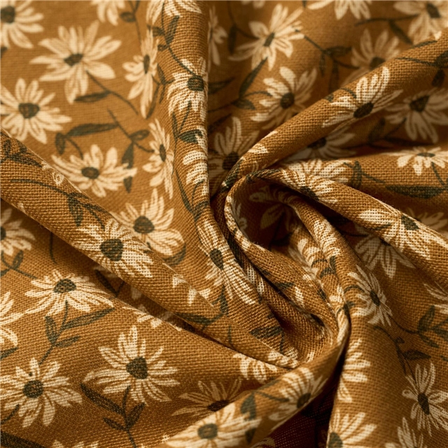 floral daisy printed on pure cotton fabric