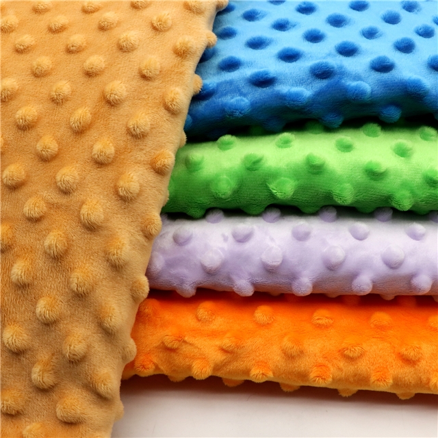 100% polyester Super soft foamed fabric short plush polka dot pea bean blanket fabric black,50*145cm(19.7*57.1