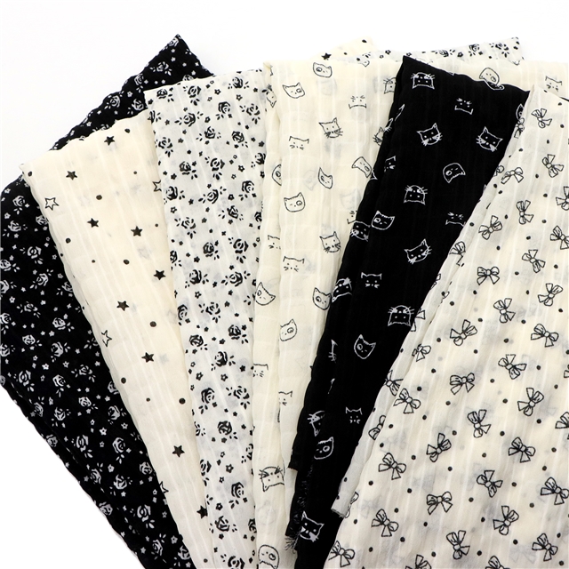 wrinkled watermark dot star chiffon fabric