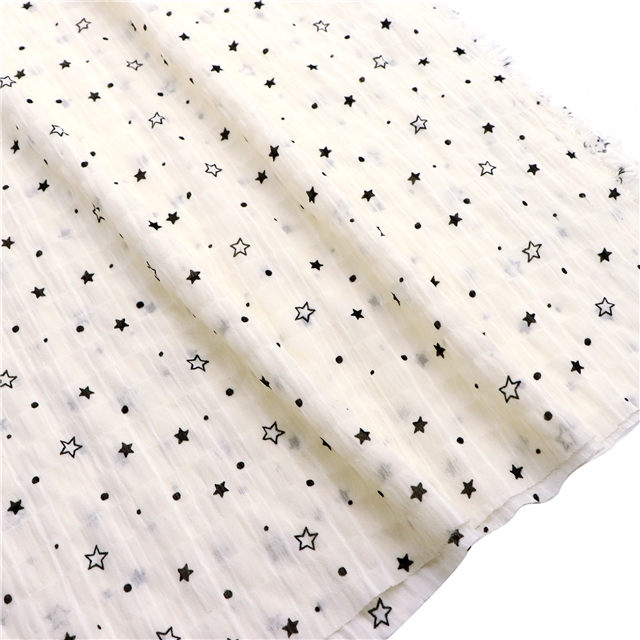 wrinkled watermark dot star chiffon fabric