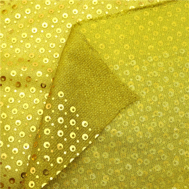 plain gold and silver wire 2 ways sequins fabric