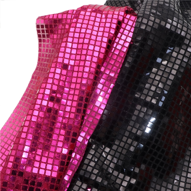 square sequin gold and silver wire needle woven fabric