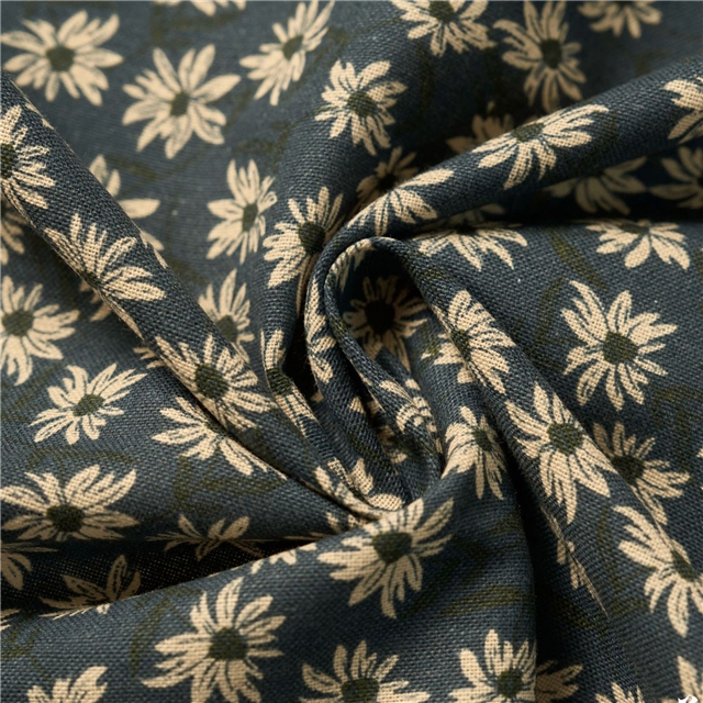floral daisy printed on pure cotton fabric