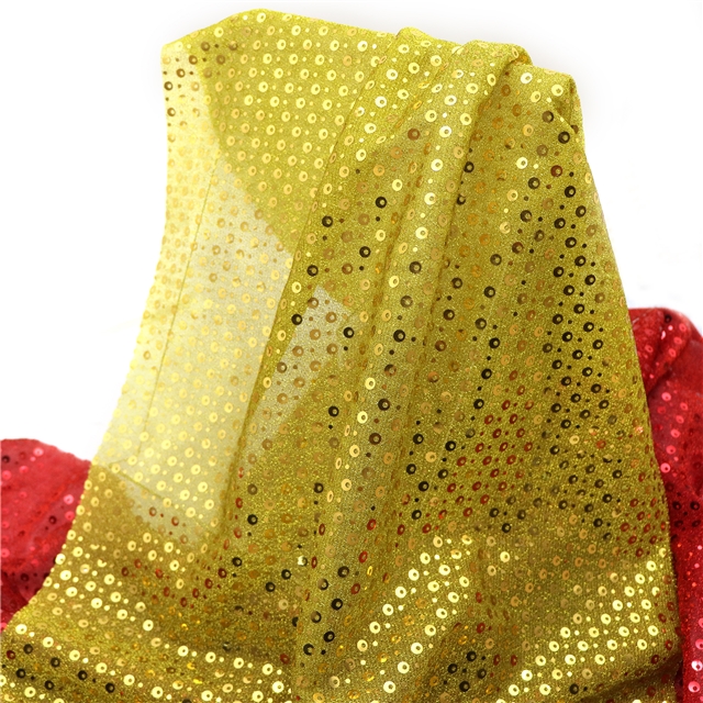plain gold and silver wire 2 ways sequins fabric