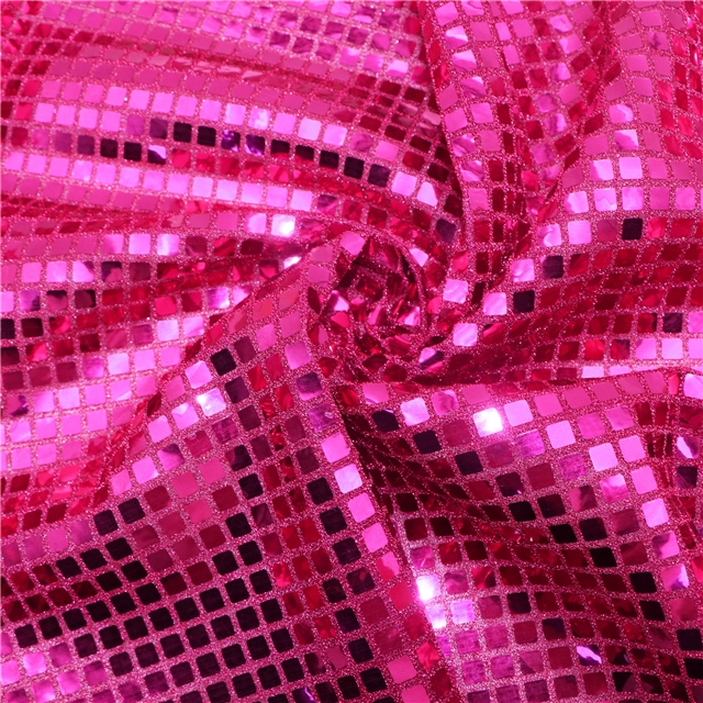 square sequin gold and silver wire needle woven fabric 3#rose red,100*150cm(39.4*59.1