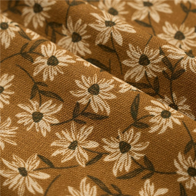 floral daisy printed on pure cotton fabric