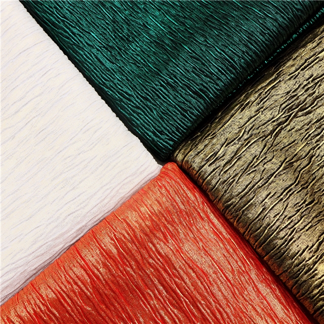 full page embossed gold pleated polyester fabric