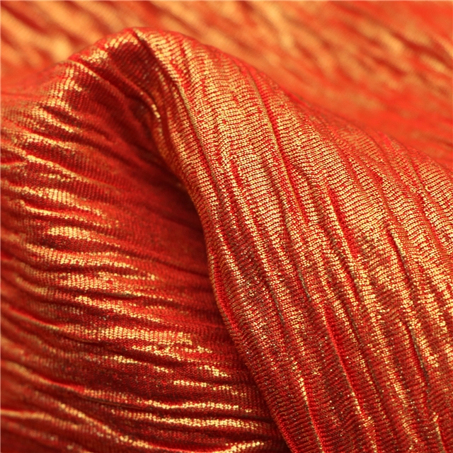 full page embossed gold pleated polyester fabric