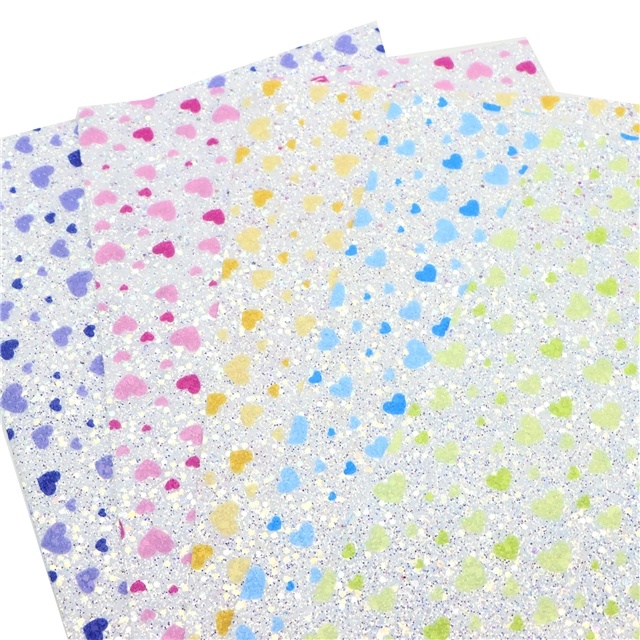 synthetic leather heart chunky glitter big small sequins mixed faux leather