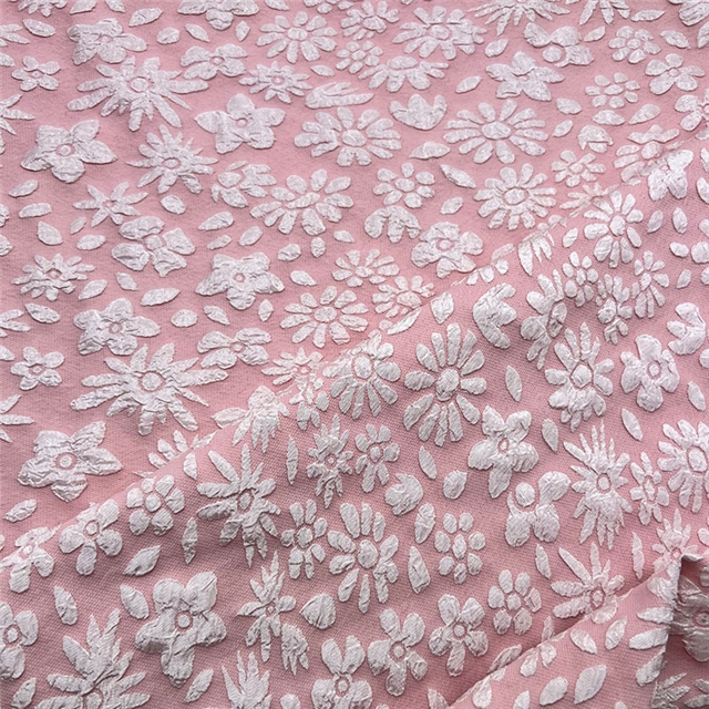 3d flower relief bubble jacquard fabric