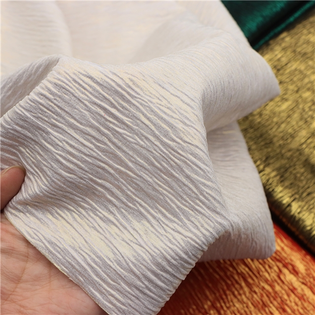full page embossed gold pleated polyester fabric