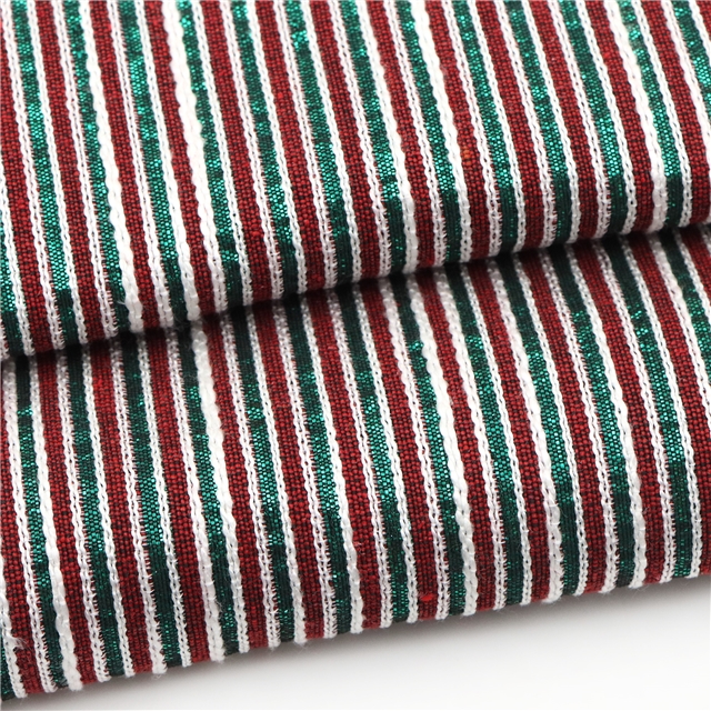 polyester yarn dyed gold silver silk bamboo striped fabric