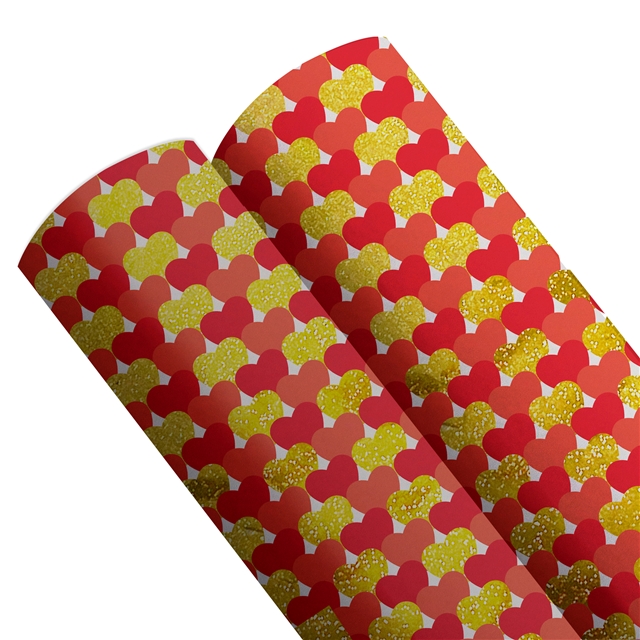 self printed gold foil faux leather fabric