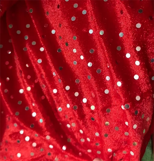 dots sequins velvet fabric