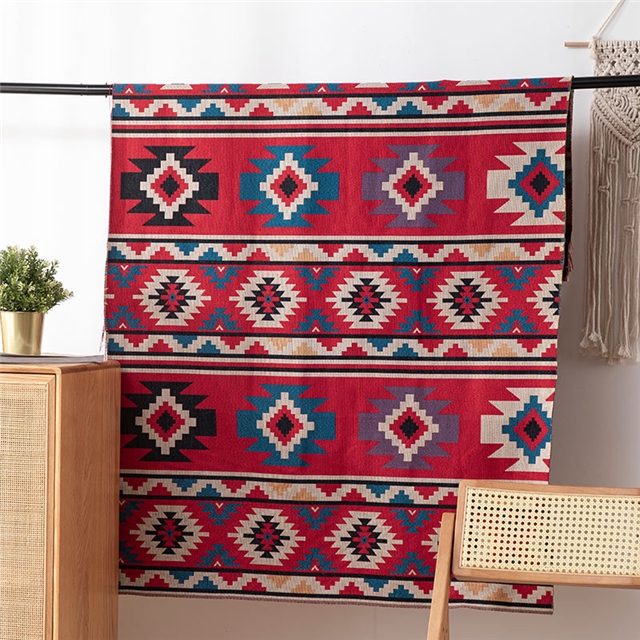 ethnic style geometric high-density color woven jacquard fabric