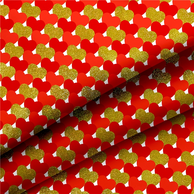 self printed gold foil faux leather fabric