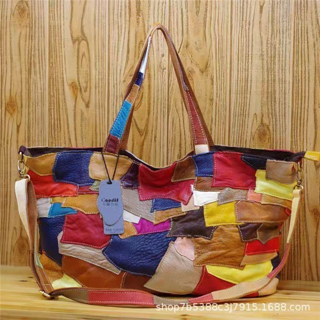 synthetic leather retro splicing simulation PVC synthetic leather
