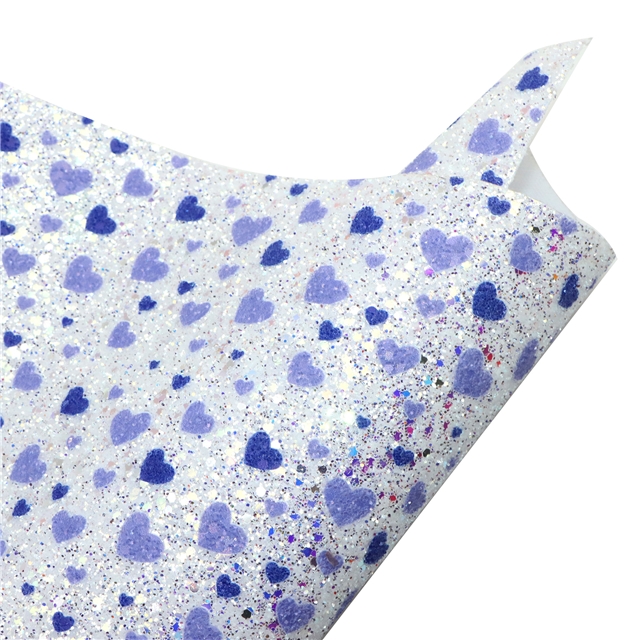 synthetic leather heart chunky glitter big small sequins mixed faux leather 20*33cm(7.9*13