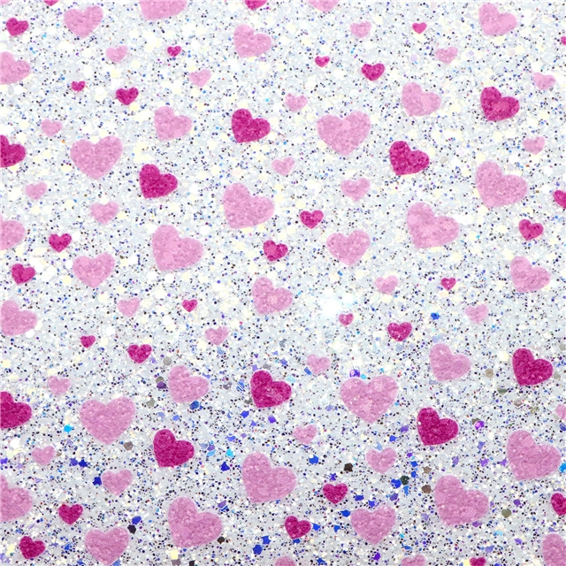 synthetic leather heart chunky glitter big small sequins mixed faux leather