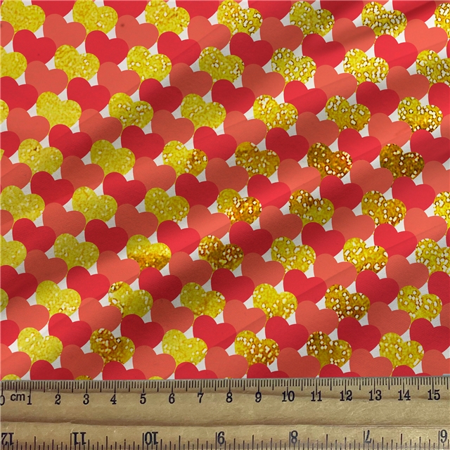 self printed gold foil faux leather fabric