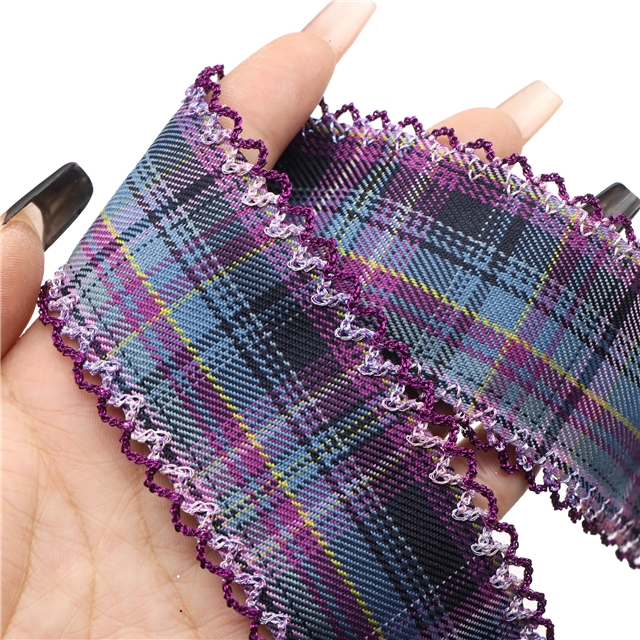 twill grid double layer two-color hook ribbon（5yard/roll）