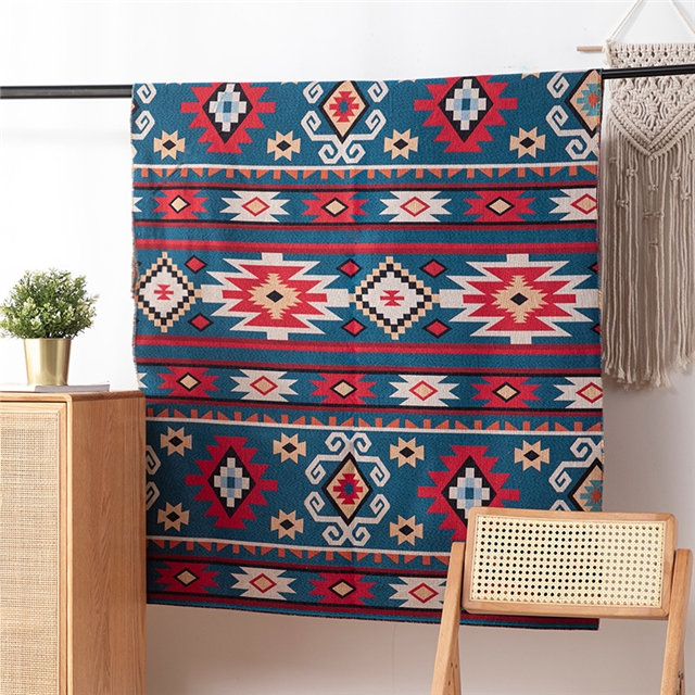 ethnic style geometric high-density color woven jacquard fabric