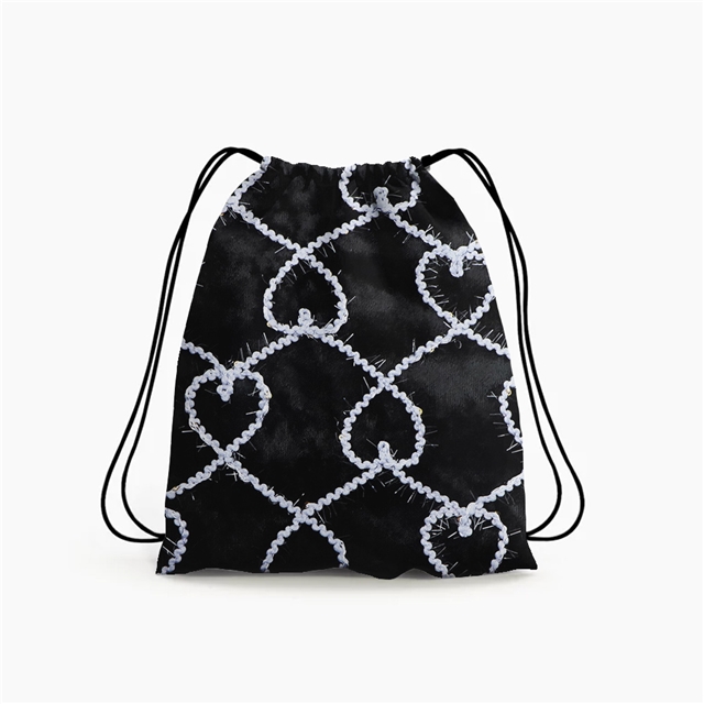 2 ways bright silk rope embroidery lace heart velvet fabric