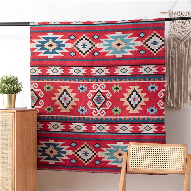 ethnic style geometric high-density color woven jacquard fabric