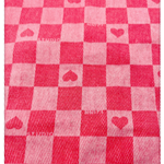 heart check denim fabric