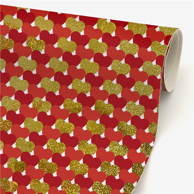 self printed gold foil faux leather fabric