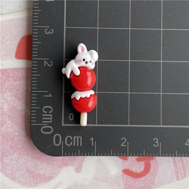 resin Strawberry rabbit bingtanghulu 3d resin accessories